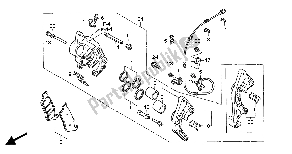 All parts for the Front Brake Caliper (r.) of the Honda CBF 600 SA 2004