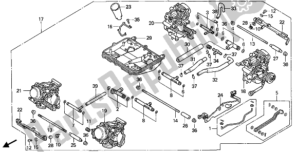 All parts for the Carburetor (assy.) of the Honda VF 750C 1994