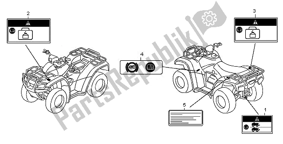 All parts for the Caution Label of the Honda TRX 500 FE Foretrax Foreman ES 2011