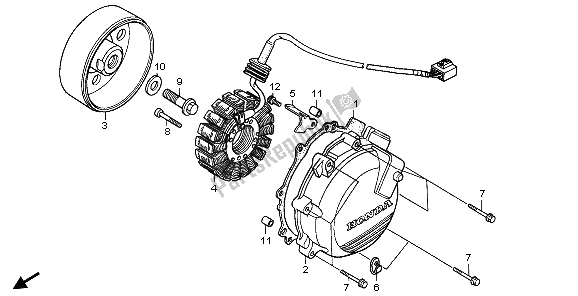 Alle onderdelen voor de Generator van de Honda VFR 800A 2006