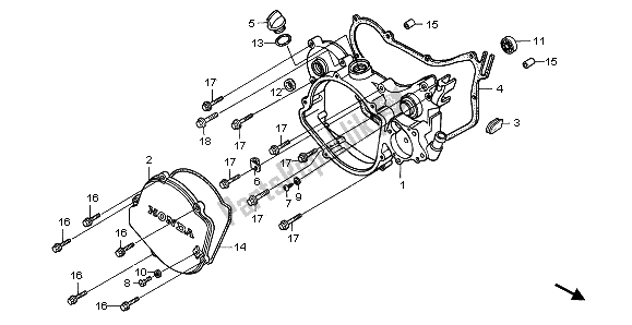 Todas las partes para Tapa Del Cárter Derecho de Honda CR 125R 1997