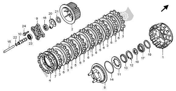 All parts for the Clutch of the Honda GL 1500A 1995