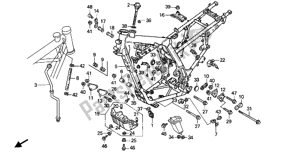 All parts for the Frame Body of the Honda NX 650 1993