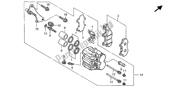 Todas las partes para Pinza De Freno Delantero de Honda VT 125C 1999