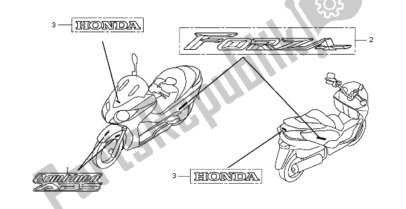 Wszystkie części do Znak Honda NSS 250S 2010