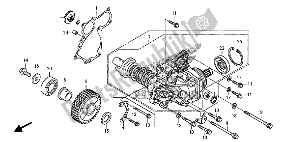 Tutte le parti per il Scatola Ingranaggi Laterale del Honda VFR 1200 XD 2013
