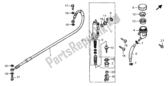 Wszystkie części do Rr. G?ówny Cylinder Hamulca Honda CR 80 RB LW 1999