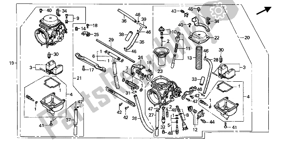 Tutte le parti per il Carburatore del Honda CB 450S 1986