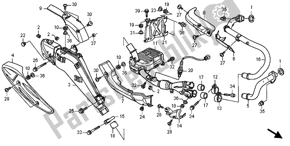 Toutes les pièces pour le Silencieux D'échappement du Honda XL 700V Transalp 2011