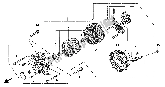 Toutes les pièces pour le Générateur du Honda GL 1800A 2003