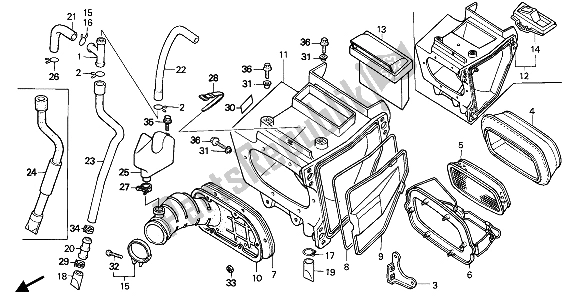 Tutte le parti per il Filtro Dell'aria del Honda XR 250R 1988