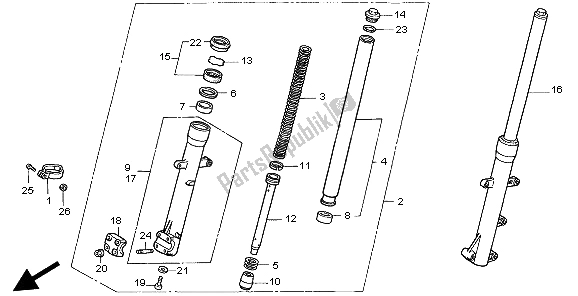 Todas las partes para Tenedor Frontal de Honda CLR 125 1998