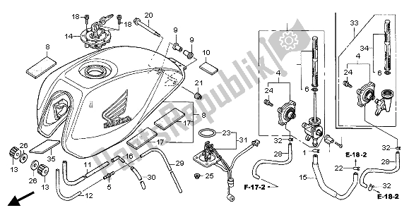 Todas las partes para Depósito De Combustible de Honda CB 600F Hornet 2006