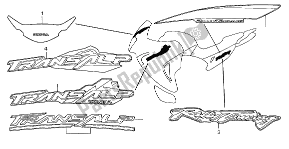 Alle onderdelen voor de Streep & Merk van de Honda XL 650V Transalp 2004