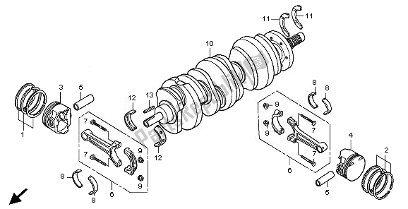 All parts for the Crankshaft & Piston of the Honda GL 1800 2010