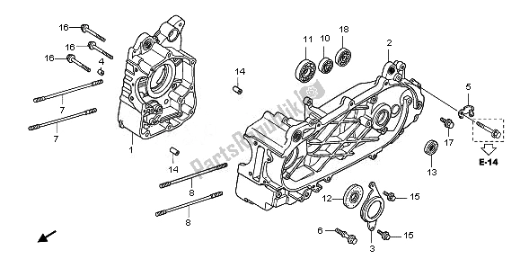 All parts for the Crankcase of the Honda PES 150R 2010