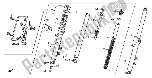 All parts for the Front Fork of the Honda CBF 1000 FT 2011