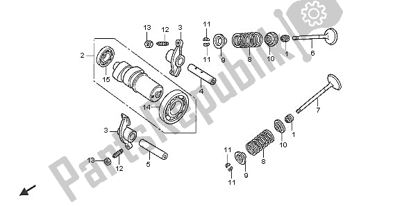 All parts for the Camshaft & Valve of the Honda SH 150 2005