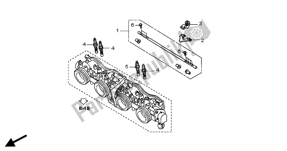 Todas as partes de Corpo Do Acelerador (peças Componentes) do Honda CB 900F Hornet 2002