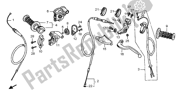 Todas las partes para Palanca De La Manija de Honda CR 250R 1997