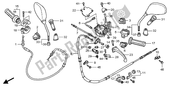 Todas las partes para Manejar Palanca E Interruptor Y Cable de Honda PES 150 2006