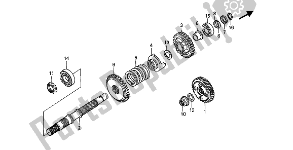 Tutte le parti per il Albero Finale del Honda GL 1500 1989