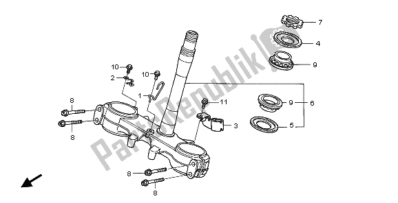 All parts for the Steering Stem of the Honda FMX 650 2006