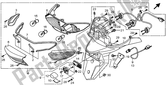 Toutes les pièces pour le Feu Arrière du Honda XL 125V 2009