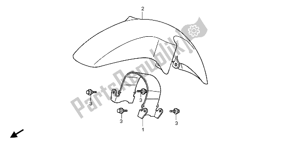 All parts for the Front Fender of the Honda FX 650 1999