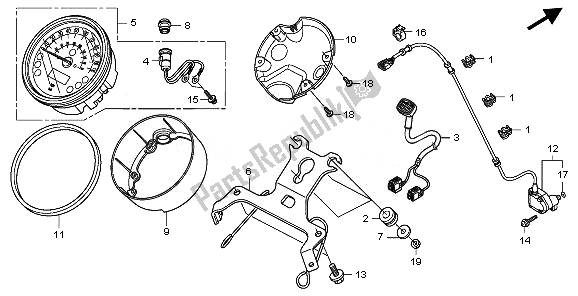 All parts for the Meter (mph) of the Honda VT 750S 2011