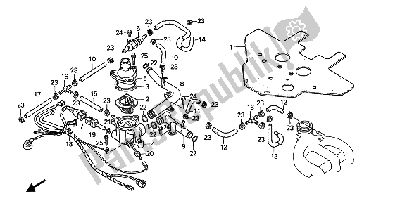 Tutte le parti per il Tubo Dell'acqua E Termostato del Honda GL 1500 1988