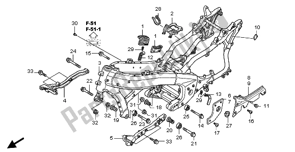 All parts for the Frame Body of the Honda GL 1800 2009