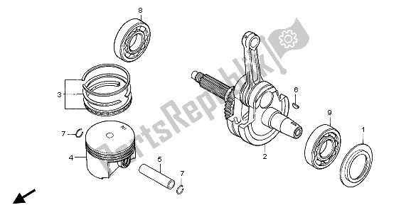 Tutte le parti per il Pistone E Albero Motore del Honda NX 650 1995