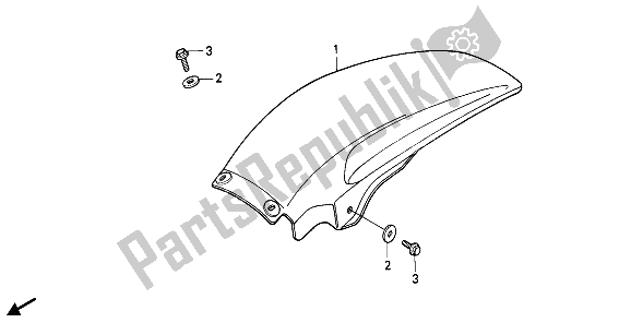 All parts for the Rear Fender of the Honda CR 500R 1 1990