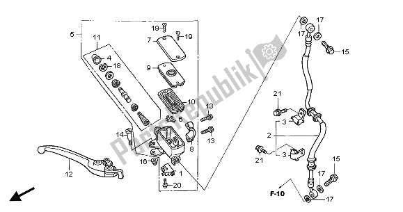 All parts for the Fr. Brake Master Cylinder of the Honda CBF 500 2007