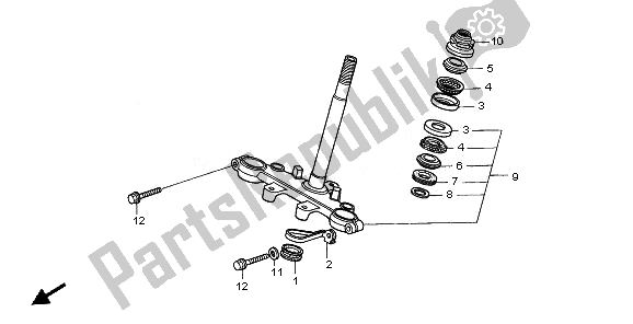 All parts for the Steering Stem of the Honda CRF 70F 2010