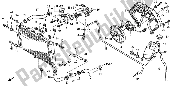 Tutte le parti per il Termosifone del Honda CBF 1000 FA 2012