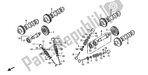 All parts for the Camshaft & Valve of the Honda ST 1100 1990