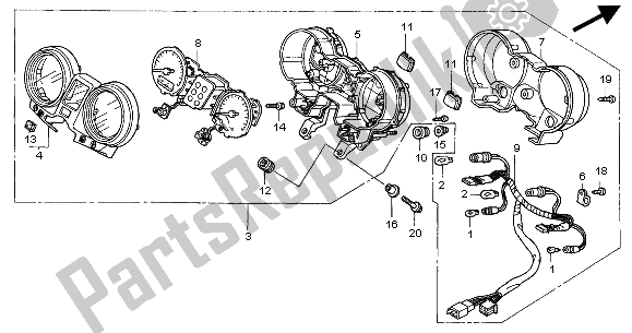 Tutte le parti per il Metro (kmh) del Honda CBF 600 NA 2004