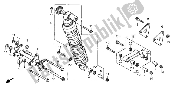 Tutte le parti per il Cuscino Posteriore del Honda XL 1000V 2010