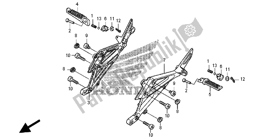 Alle onderdelen voor de Stap van de Honda NC 700D 2012