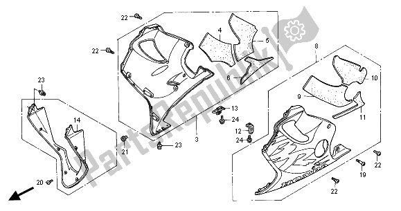 Wszystkie części do Dolna Maska Honda CBR 600 FR 2001