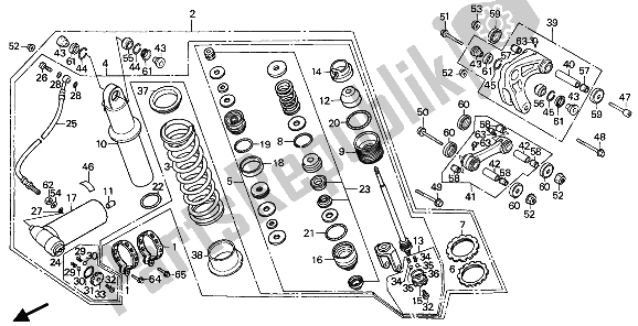 All parts for the Rear Cushion of the Honda XR 600R 1985