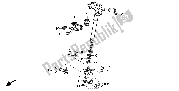 Tutte le parti per il Albero Dello Sterzo del Honda TRX 420 FA Fourtrax Rancher AT 2010