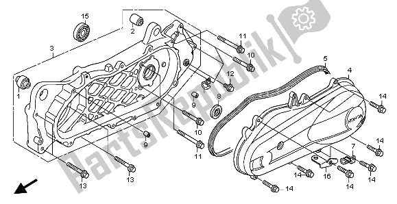 Toutes les pièces pour le Bras Oscillant Et Couvercle De Carter Gauche du Honda NPS 50 2007