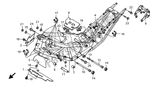 All parts for the Frame Body of the Honda XL 1000V 1999