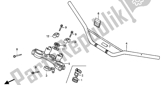 Todas las partes para Manejar Tubo Y Puente Superior de Honda XR 600R 1986