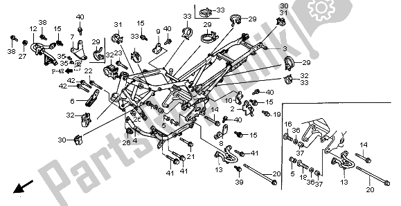All parts for the Frame Body of the Honda ST 1100 1998