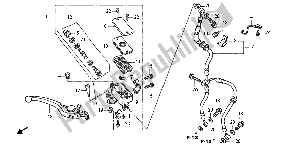 All parts for the Fr. Brake Master Cylinder of the Honda CBF 1000F 2012