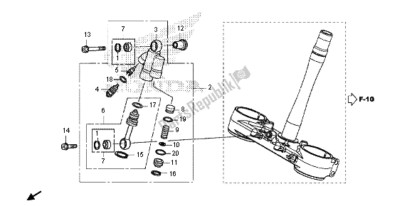 Tutte le parti per il Ammortizzatore Di Sterzo del Honda CRF 450R 2013